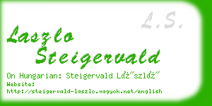 laszlo steigervald business card